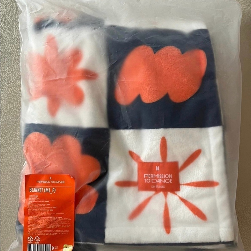 Permission to Dance Blanket with Orange and White Design